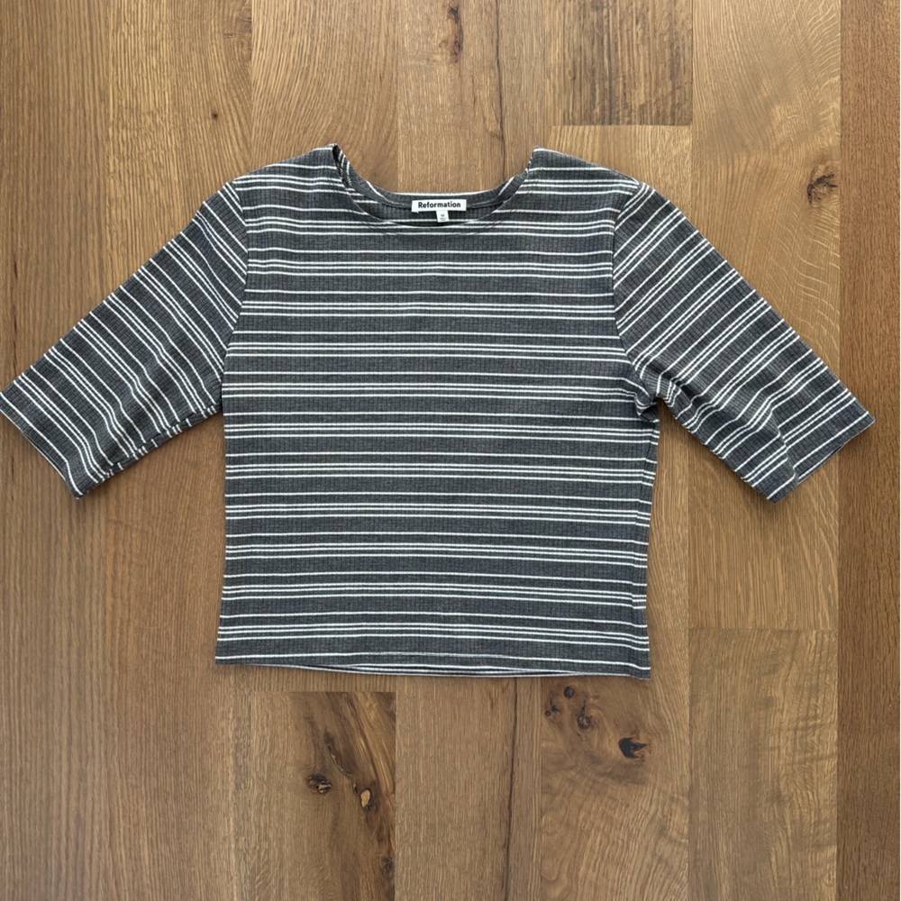 Reformation Charcoal Striped Kids Leggings